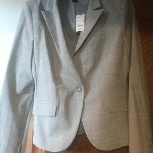 Plaid One-Button Blazer